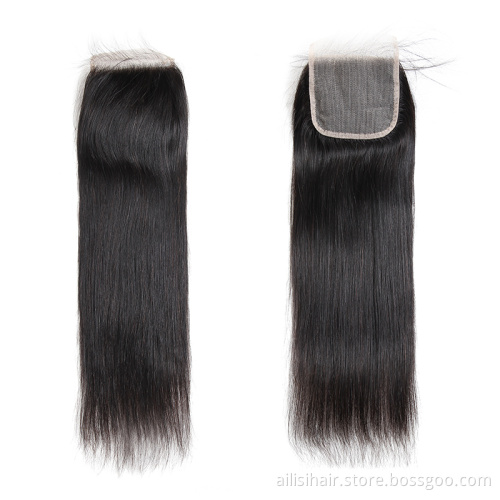 Brazilian Bundle Hair Vendors Cheap Straight Hair Bundles Closure Hair Brazilian  4x4 5x5 6x6 7x7 Swiss Lace Closure